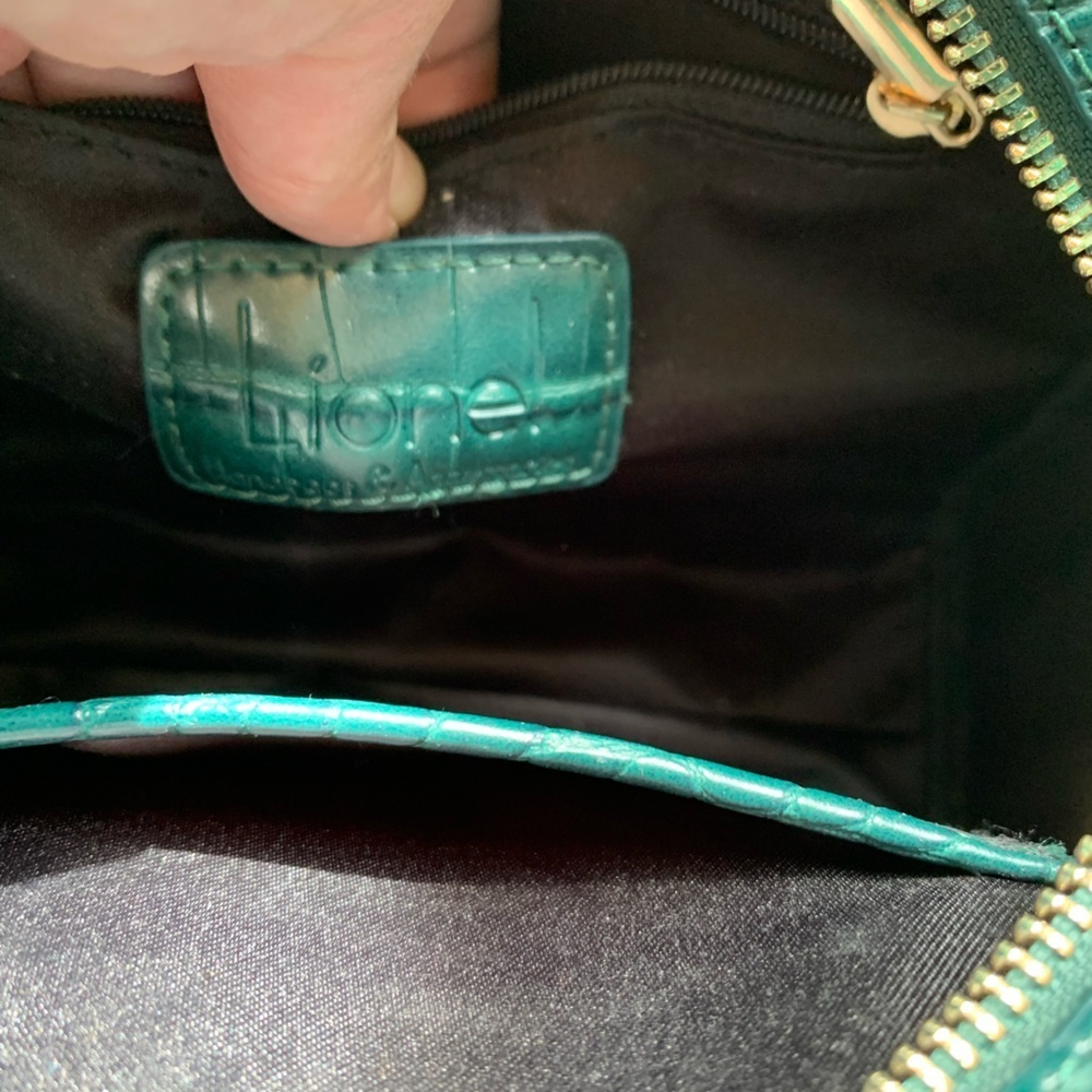 Lione Elegant Green Crocodile-Embossed Shoulder Bag Green Purse Bag Small - Picture 4 of 4
